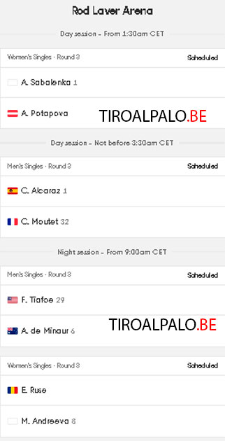 australia open dia6 partidos central 2026
