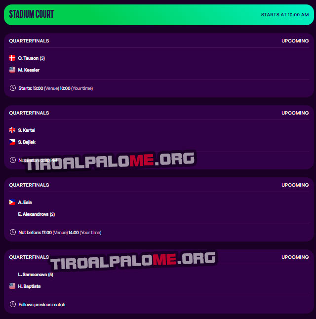 wta abu dhabi miercoles4 febrero partidos 2026 tiroalpalo