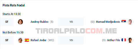 barcelona open partidos semifinales 2026 tiroalpalo