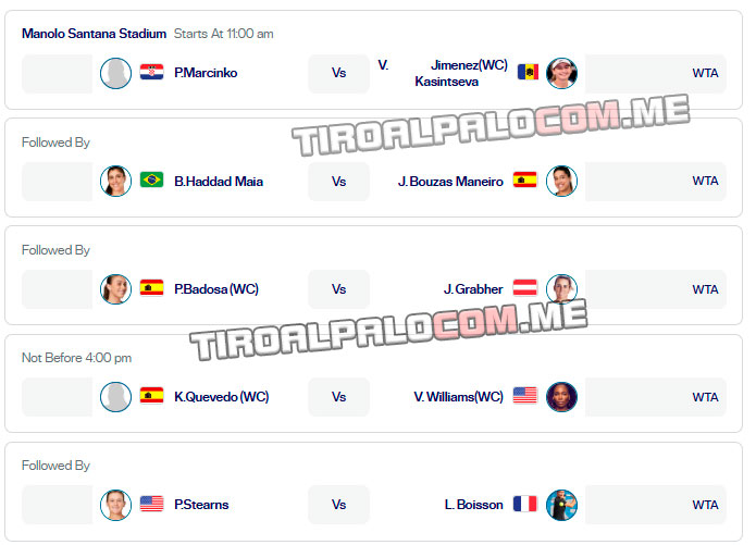 masters madrid manolo santana partidos martes21 abril 2026 tiroalpalo