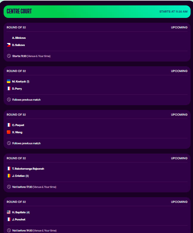 wta rouen partidos martes14 abril 2026